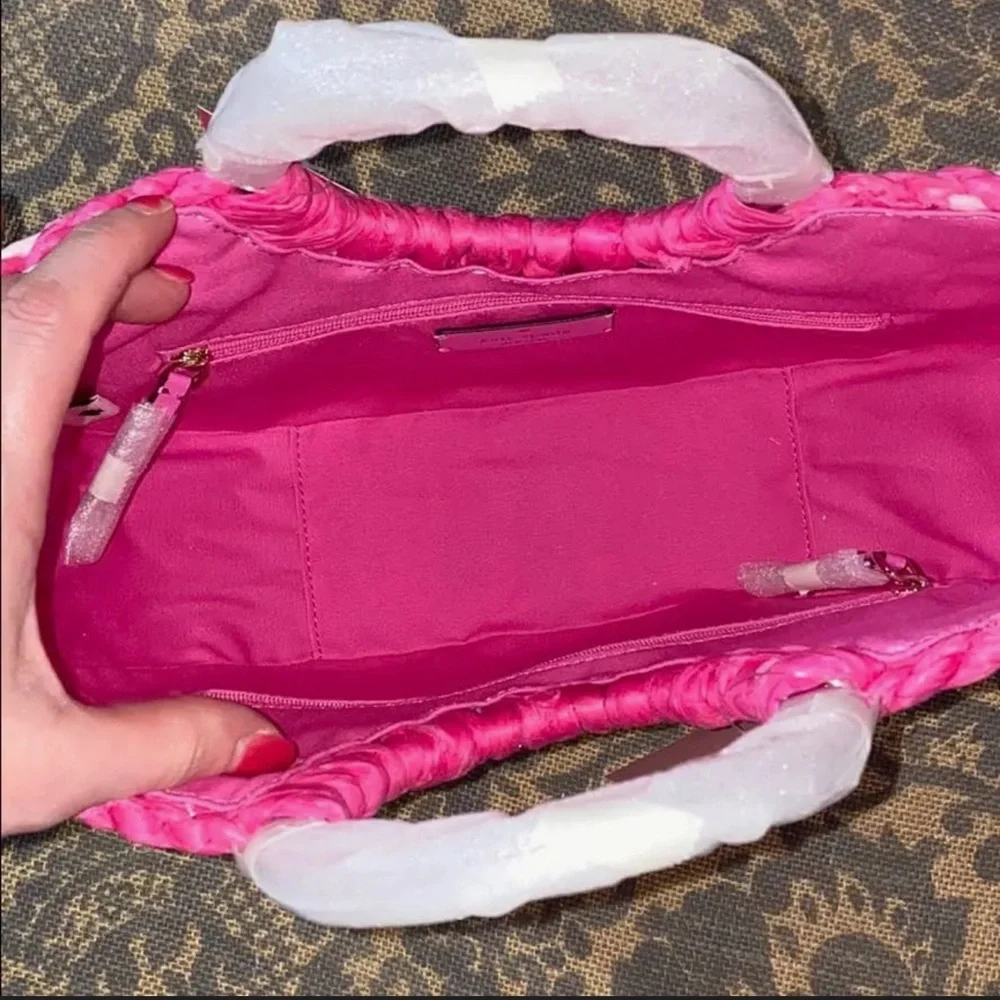 RARE NEW KATE SPADE NEW YORK WATERMELON PICNIC PERFECT WOVEN SMALL TOTE HANDBAG - Picture 7 of 8